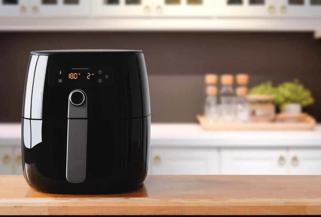 air fryer on a counter. 