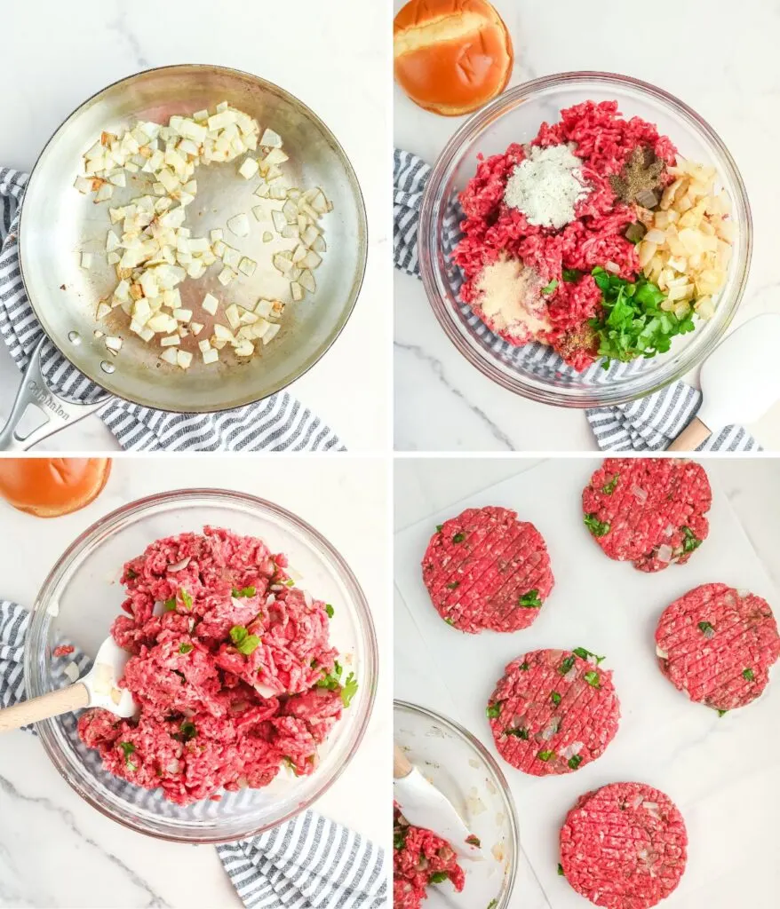 Steps for cooking burgers