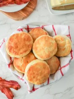 Regular biscuits in a basket.