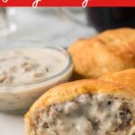 air fryer sausage and gravy biscuits pin